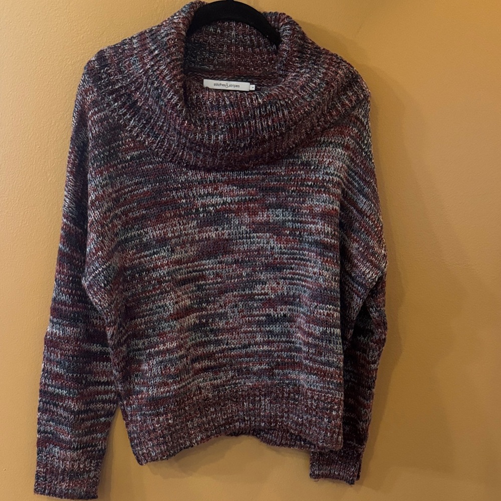 Elegant Multicolor Cowl Neck Sweater